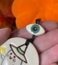 Ceramic cute ghost decoration with eyeball bead - Image 4