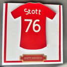 Personalised football shirt card 