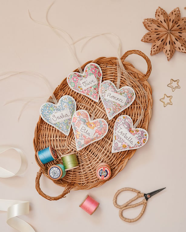 Personalised Liberty Heart Decoration