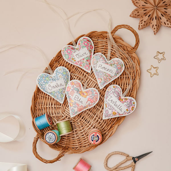 Personalised Liberty Heart Decoration