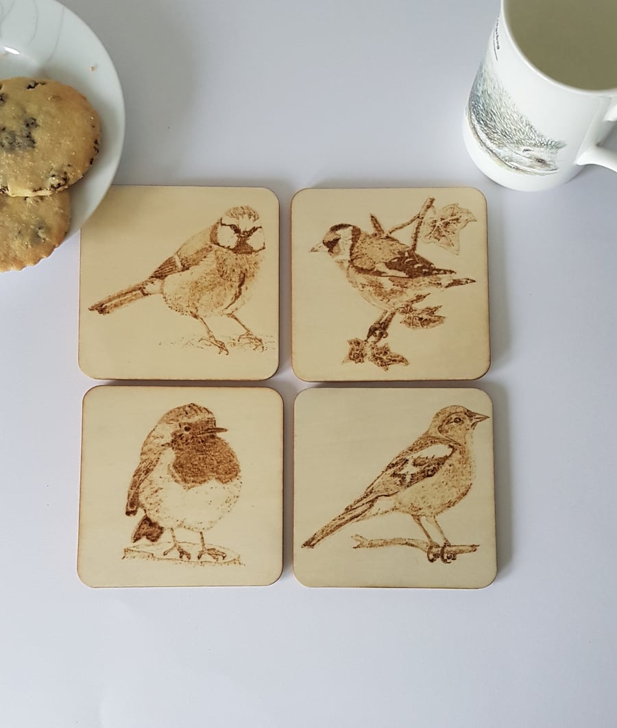 Garden bird coasters