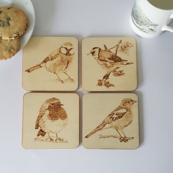 Garden bird coasters