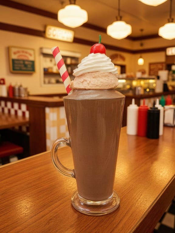Chocolate and Strawberry Milkshake Ice cream Sundae Fake Dessert Shop Party prop