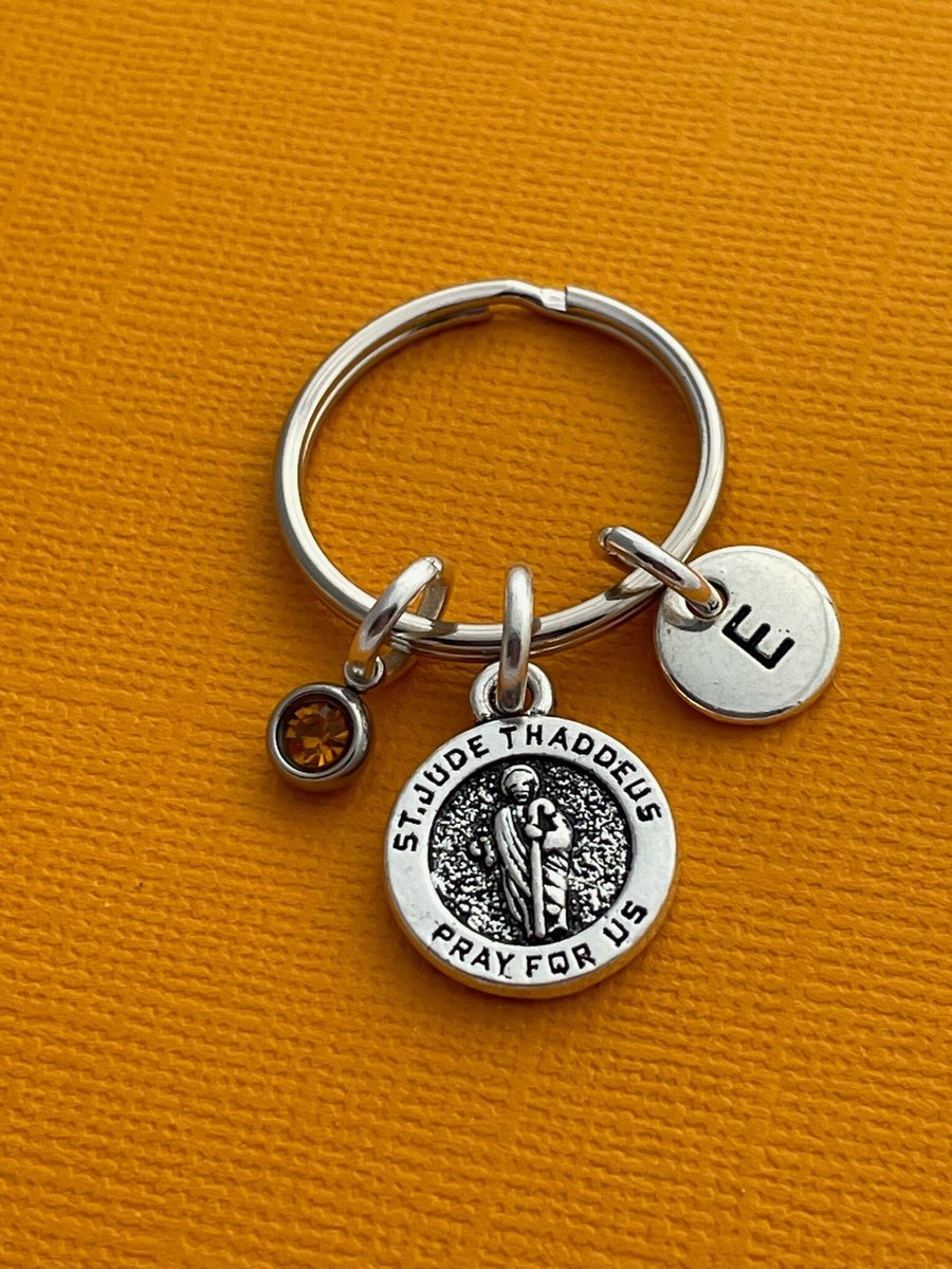 Saint Jude Religious Medal Charm Keyring