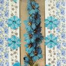 Blue Delphinium Flower - Hand Crafted Decoupage Greeting Card - Blank 3271
