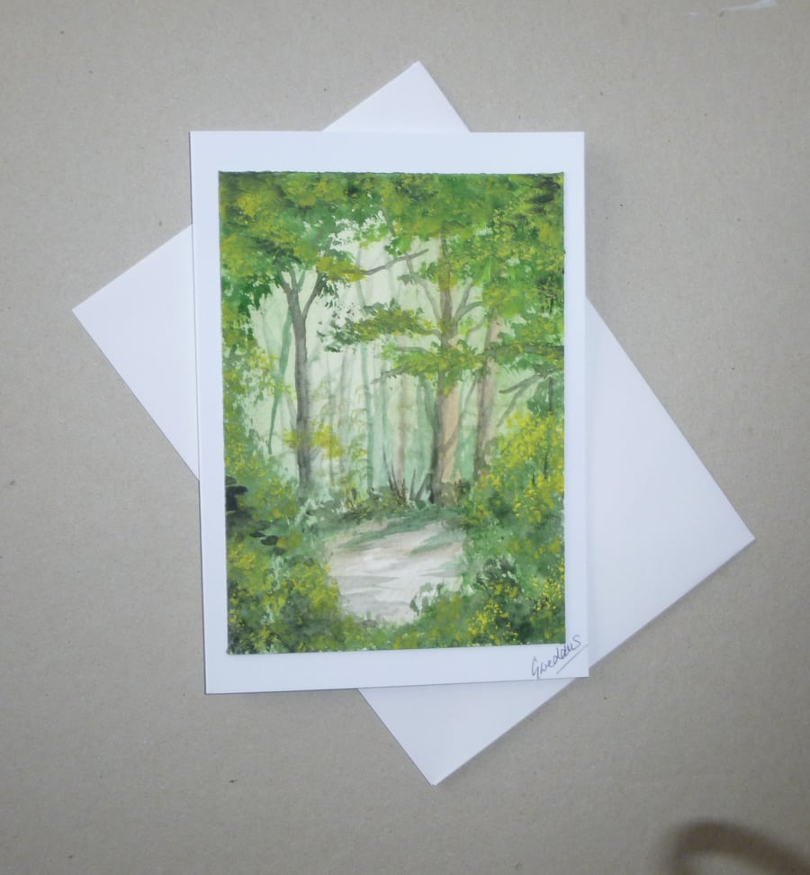original hand painted landscape greetings card ( ref FA 641 K2 )