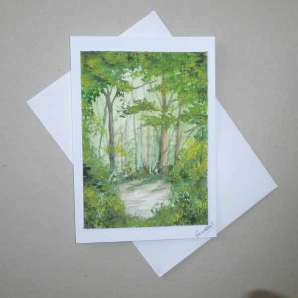 original hand painted landscape greetings card ( ref FA 641 K2 )