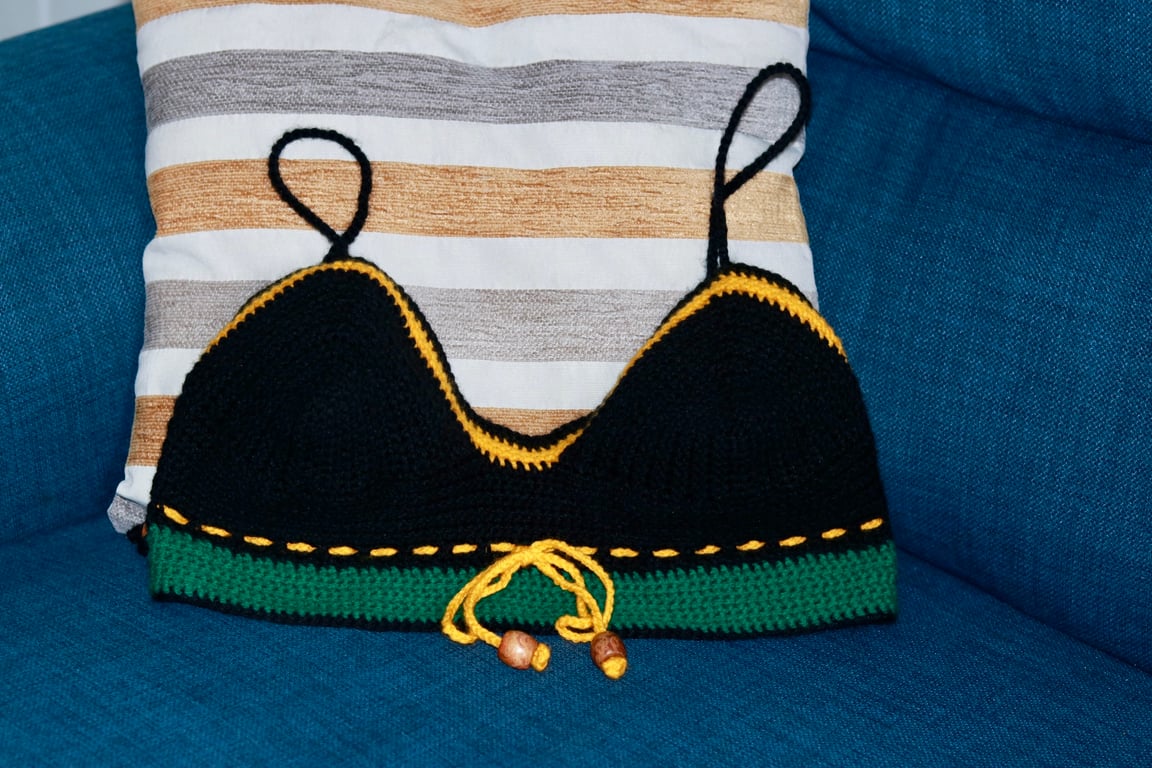 Handmade Caribbean Inspired Knit Crop Top