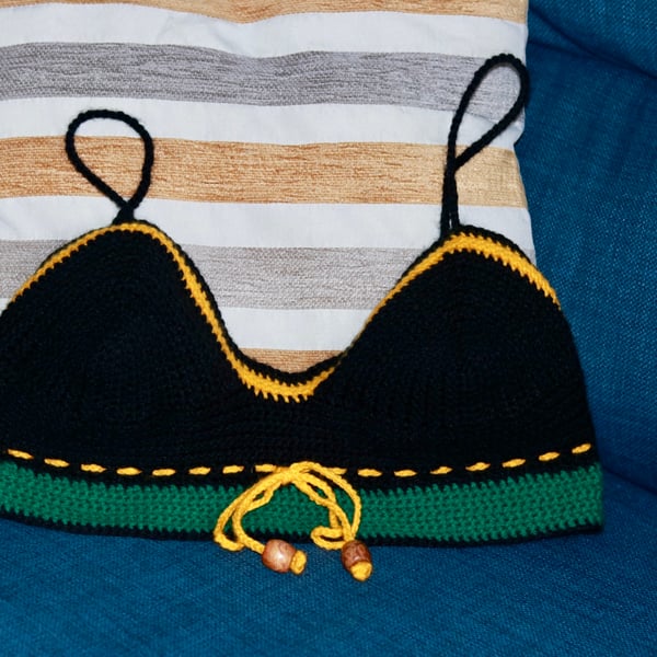 Handmade Caribbean Inspired Knit Crop Top