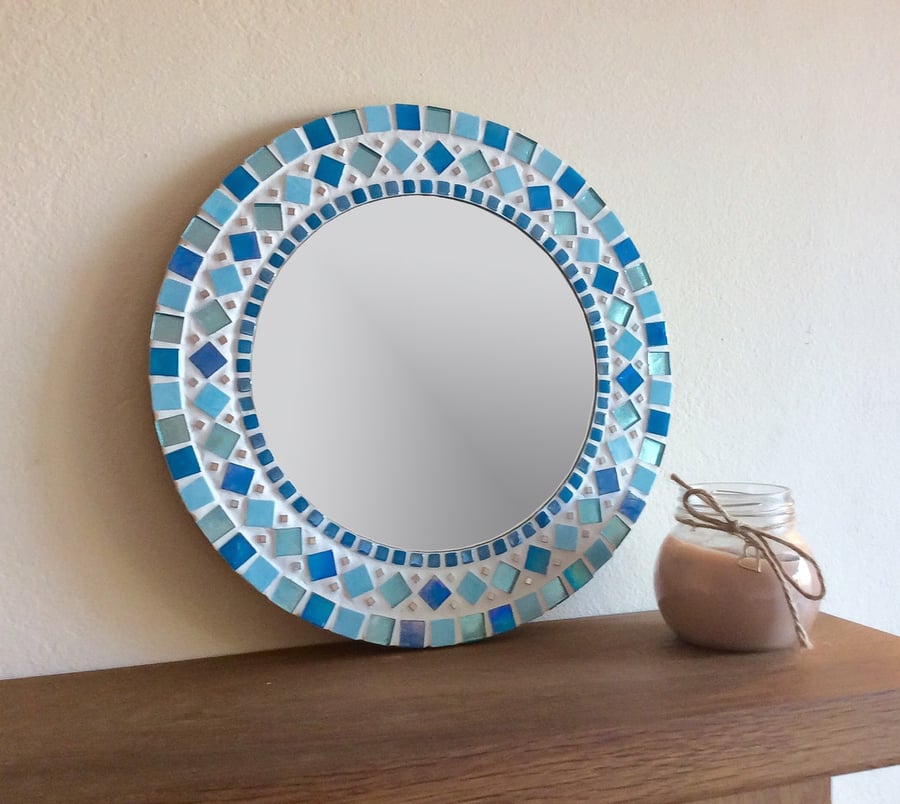 Mosaic Wall Mirror in Blue & Turquoise
