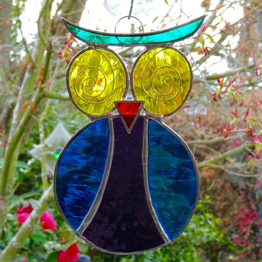Stained Glass Owl Suncatcher