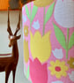 Fun PINK MAGENTA RETRO Tulip Floral Lampshade in 60s 70s Vintage fabric - Image 4