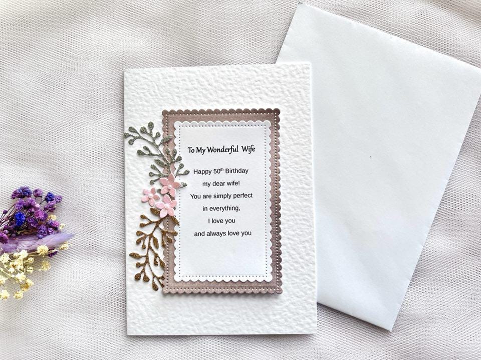 Handmade Personalised Birthday Card: Luxury Design with Envelope C1001