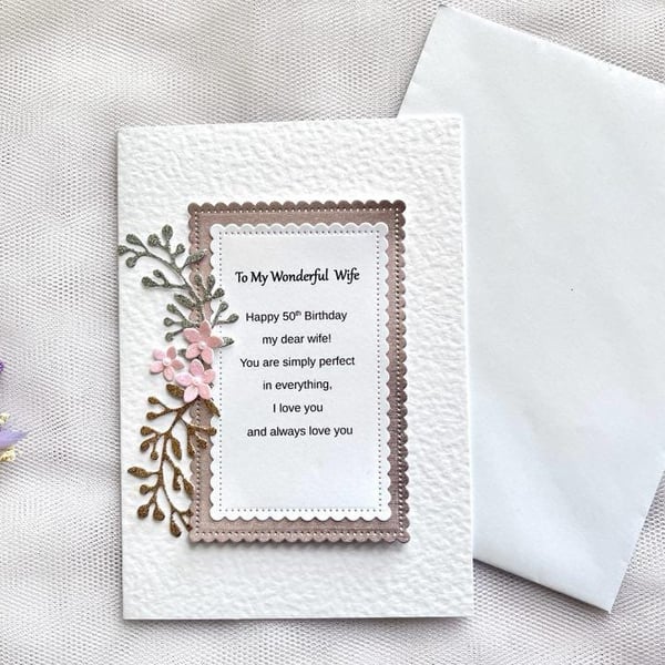 Handmade Personalised Birthday Card: Luxury Design with Envelope C1001