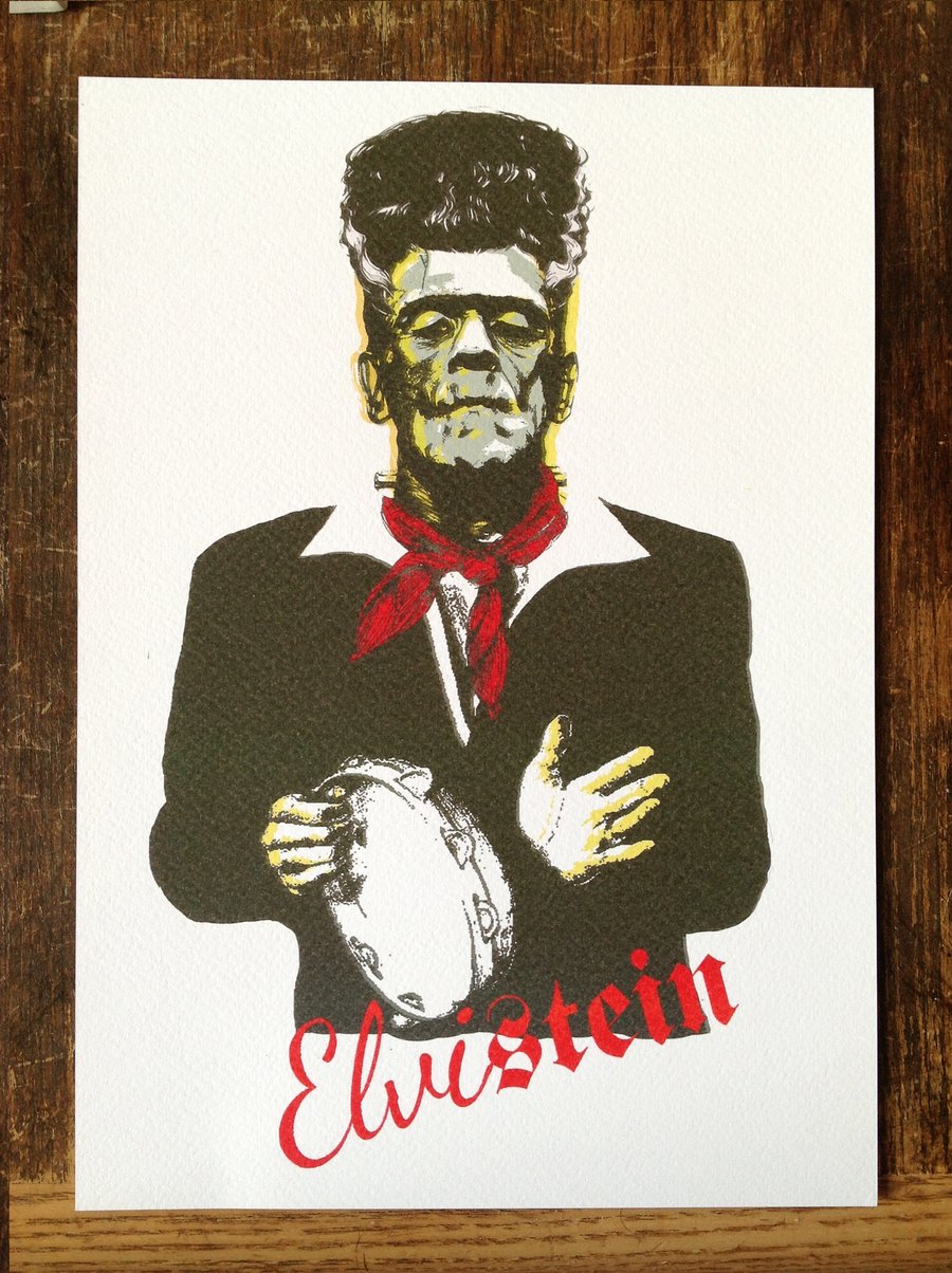 Frankenstein Elvis Presley, A4 Digital Unframed Wall Art Print, UK Handmade