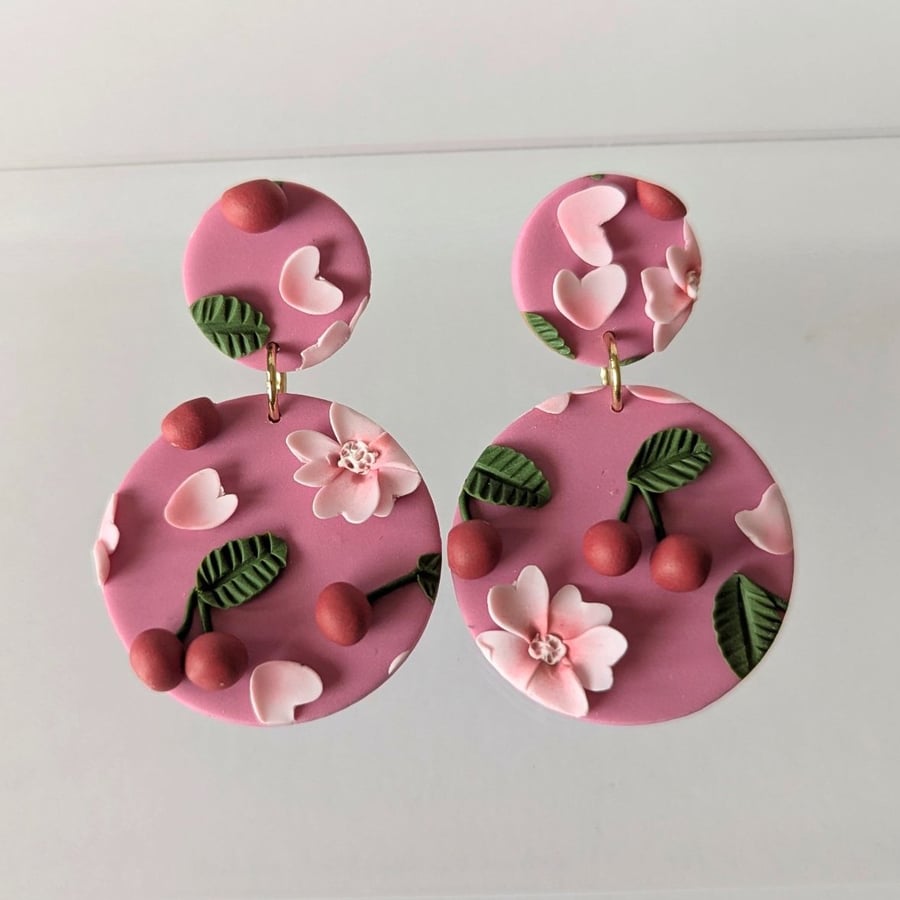 Oh Cherry double drop earrings 