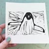 Little Penguin Lino Print