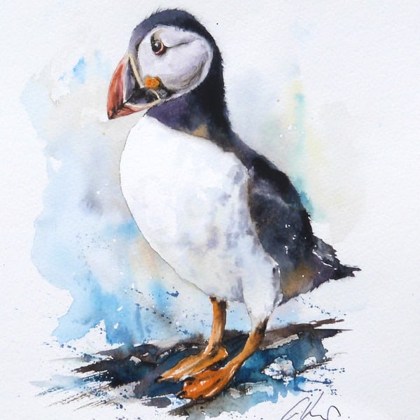 A Puffin, Professional Giclée Print.