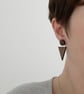 Wooden Gold-painted Two-part Dangly Earring with Triangle - Image 3