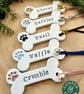 Personalised Dog Bone Christmas Decoration - Handmade Gift for Dog 