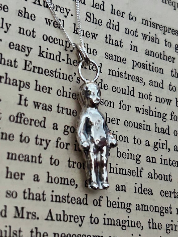 Frozen Charlotte silver pendant charm