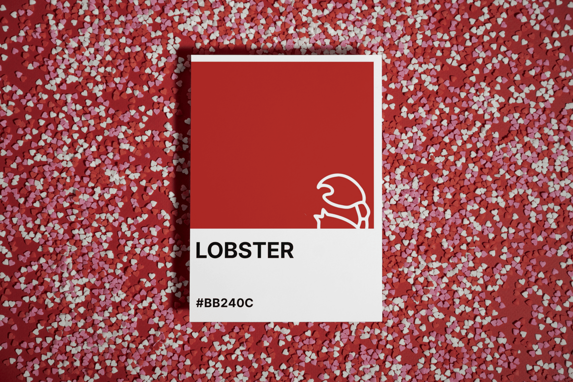 Valentines LOBSTER Greeting Card – Colour Swatch Series (A6, Blank Inside)