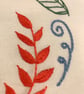 Cushion cover embroidered with a beautiful circle of leaves and flowers.  - Image 7