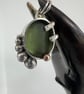Moss Green Sea Glass in Sterling Silver with Gold - Image 4