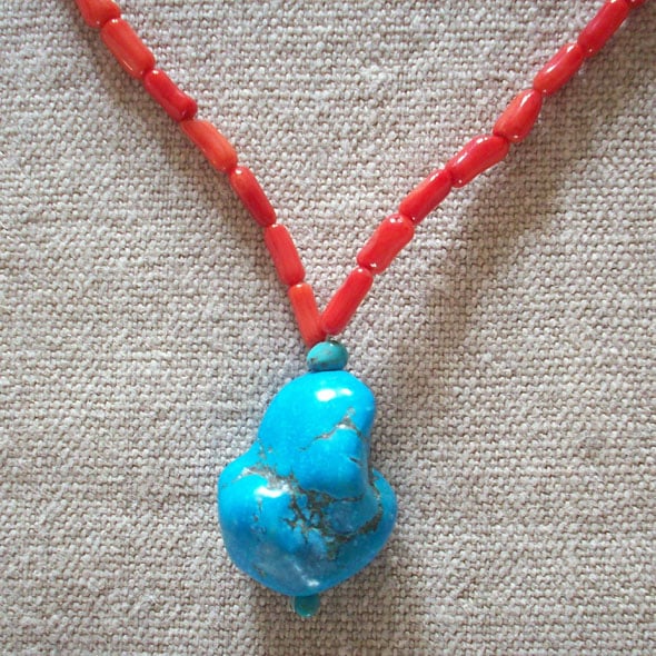 Sea Bamboo Necklace With Howlite Accent Bead