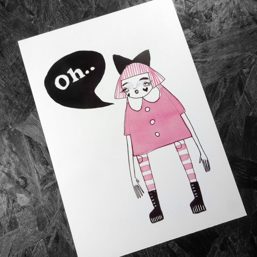 Oh! Small Poster Print