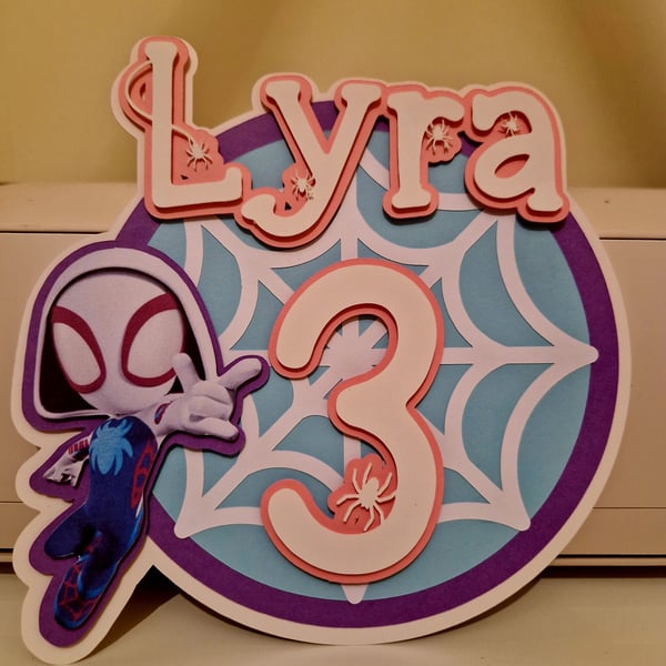 Ghost Spidey Gwen Birthday Cake Topper Spiderman