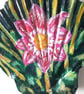 Bright pink dalhia, handpainted shell wall art.   - Image 4