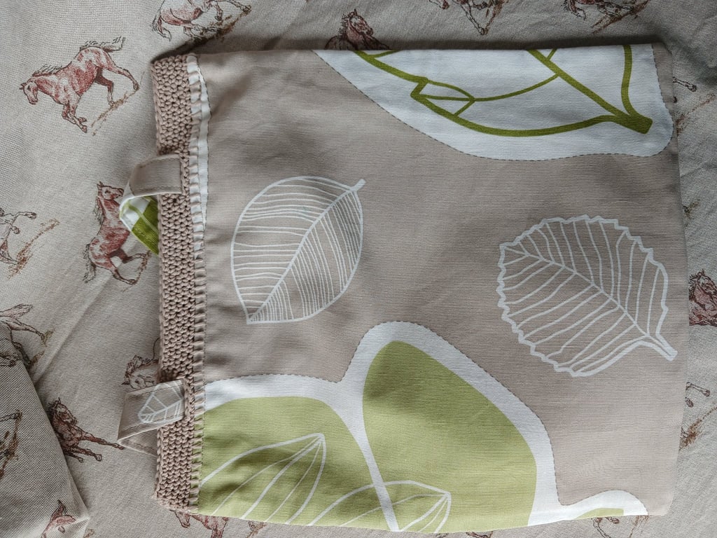 Handmade tote bag  leaf design( ikea fabric)