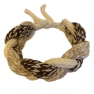 Hand Knitted Scarf Headband Multifunctional Adjustable Brown Beige Cream Plaited