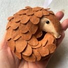 Felt Pangolin decoration. 