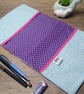 A5 hedgehog fabric sketchbook or notebook cover with sketchbook  - Image 3