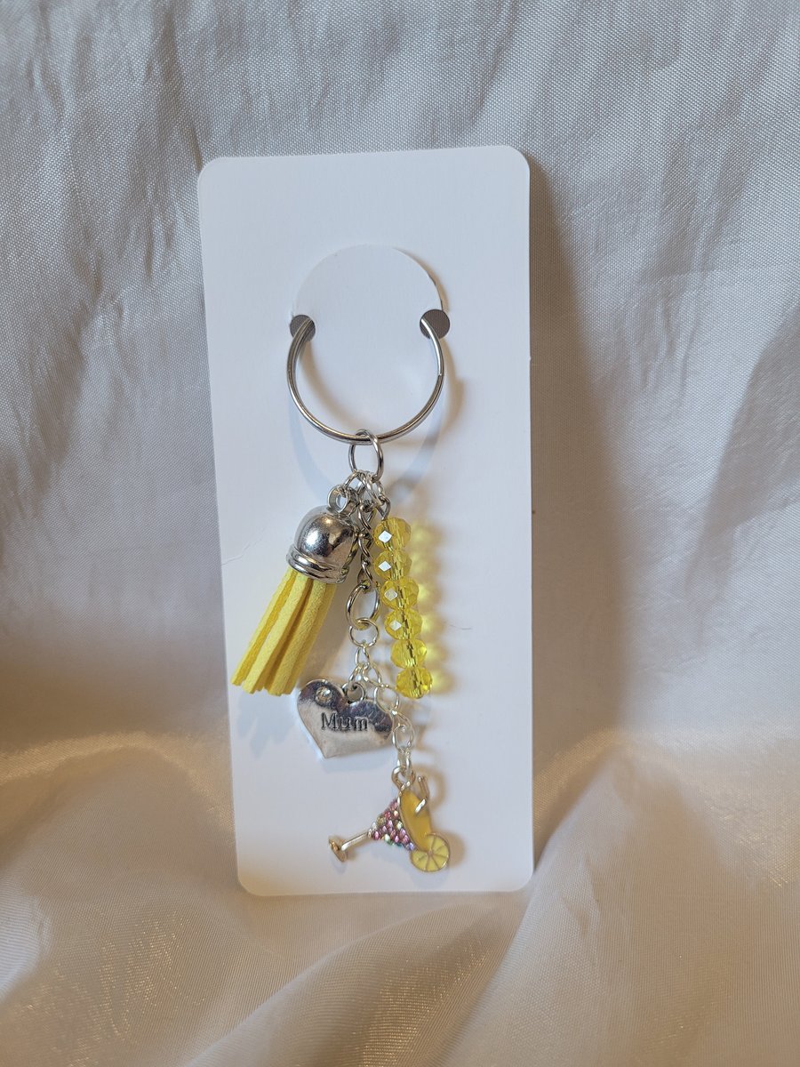 Mothers Day Beaded Keyring - Cocktail Glass