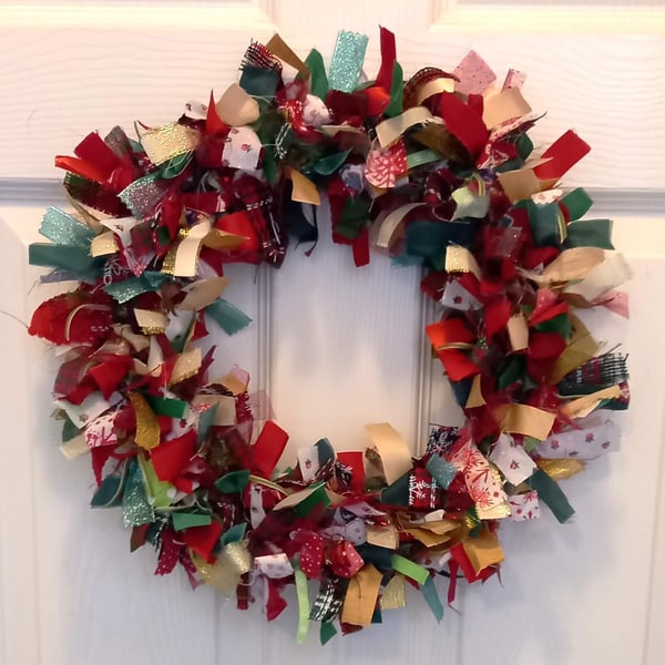 Wales Christmas Rag Wreath