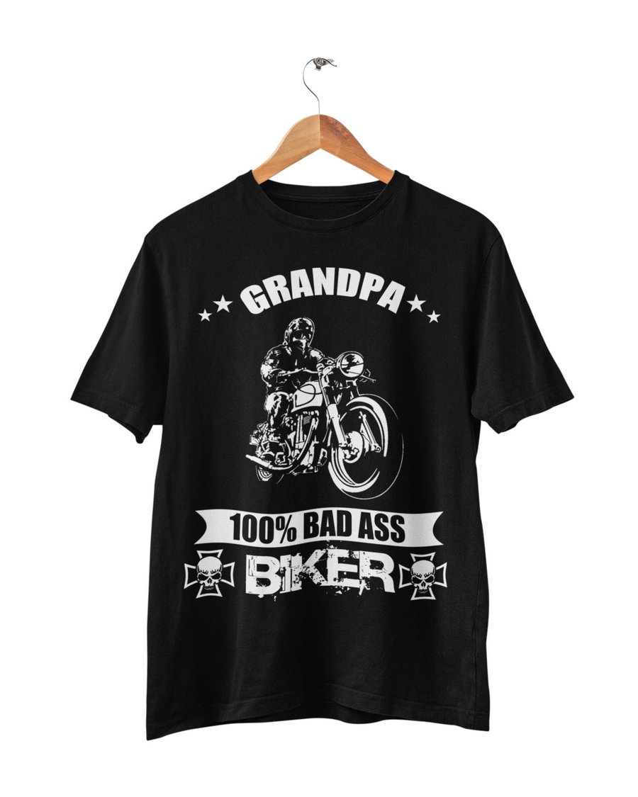 Grandpa 100 Badass Biker Motorcycle T Shirt