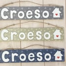 Croeso hanging door sign