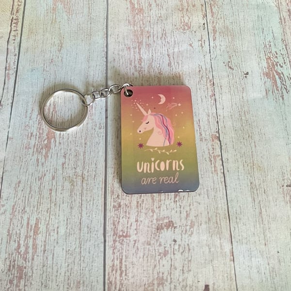 MDF Keyring gift - Unicorns are Real - Birthday or any occasion