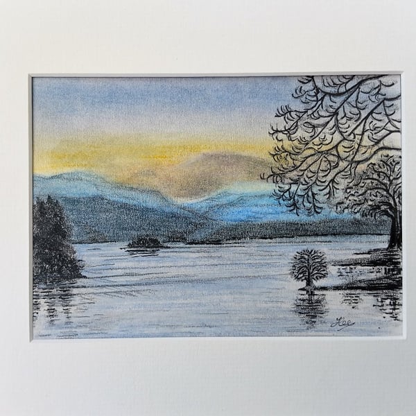 Cool and Calm, Loch Ken. Framed original painting