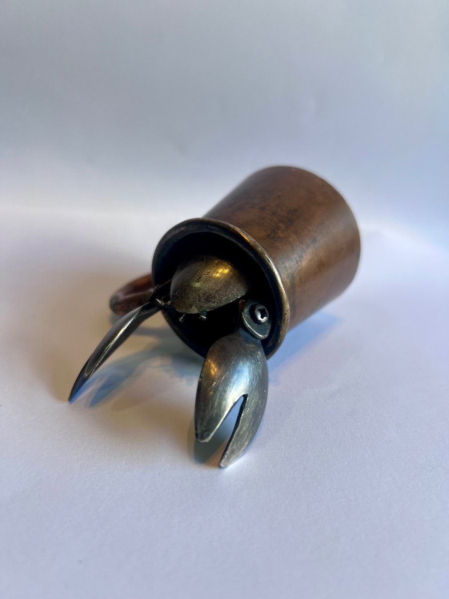 Small cutlery Hermit Crab scrap sculpture 