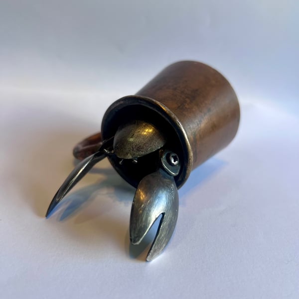 Small cutlery Hermit Crab scrap sculpture 