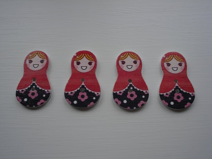 4 Russian Doll Buttons
