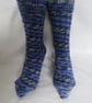Hand-cranked Knitted Ribbed Wool Socks Size 6 to 7