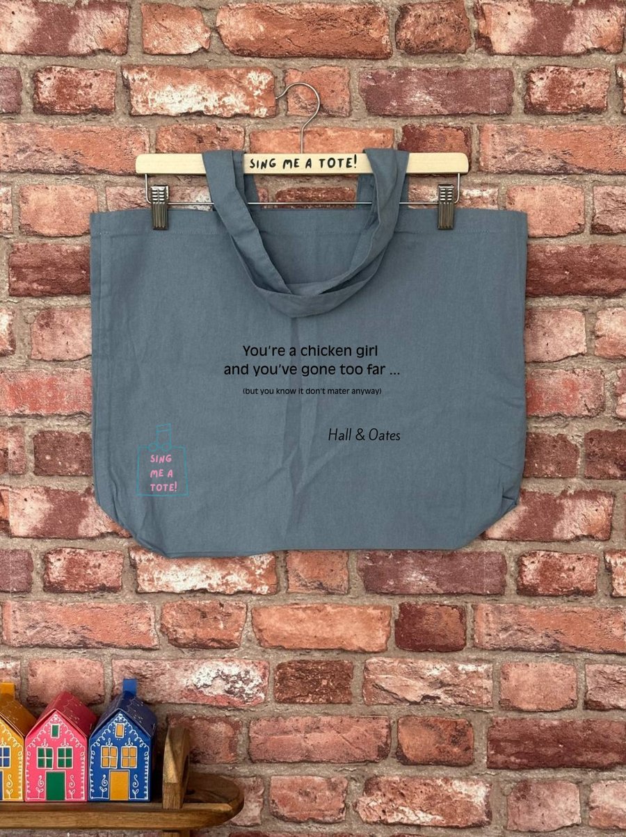 Chicken Lover Tote Bag with Musical Pun