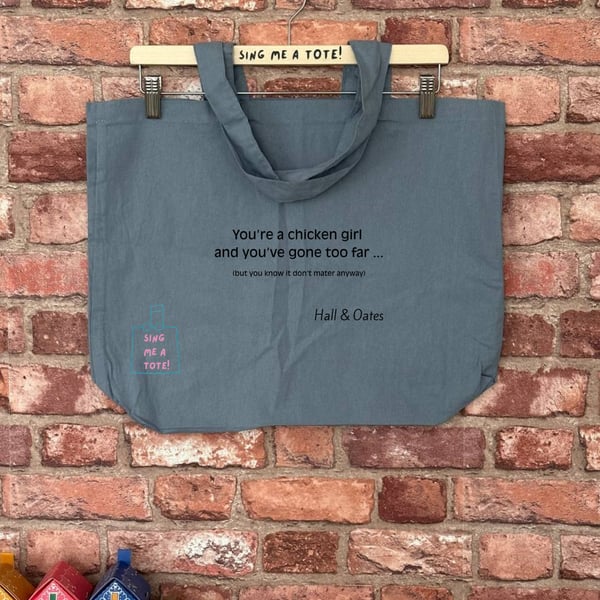 Chicken Lover Tote Bag with Musical Pun