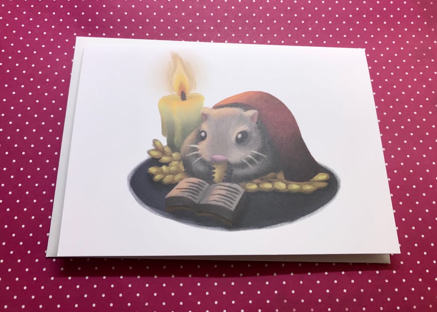 Winter Mouse Blank Greeting Card 