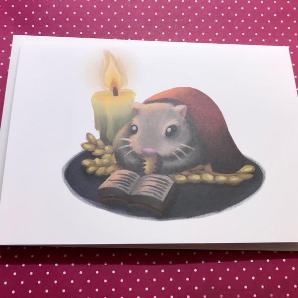 Winter Mouse Blank Greeting Card 